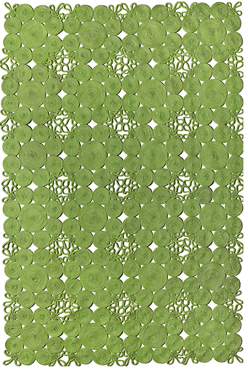 Rope Indoor / Outdoor Green Hand-Woven Rug ☞ Size: 5' 3" x 7' 7" (160 x 230 cm)