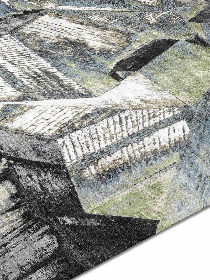 Brutalism Green Exquisite Handmade Rug