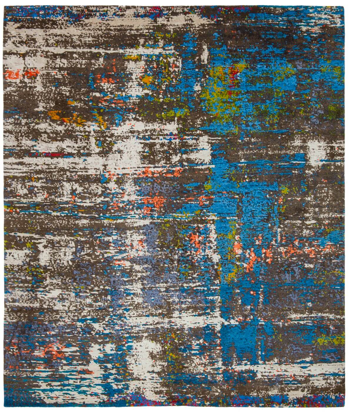 Artwork Wool & Silk Blue Rug