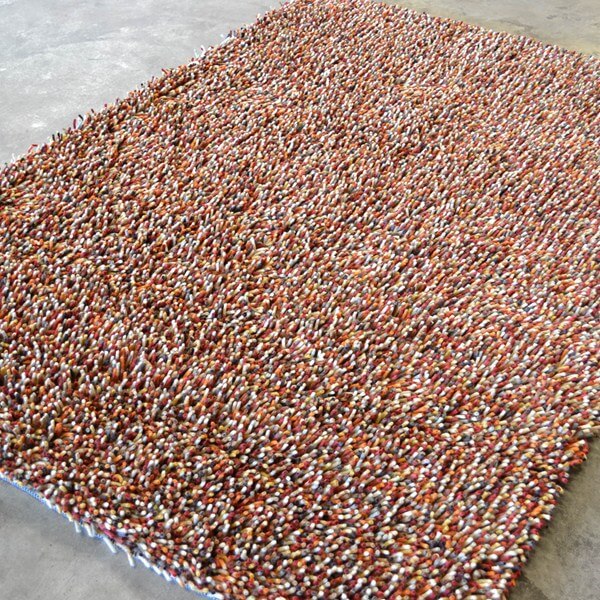 Rocks Shaggy Handmade Rug ☞ Size: 8' 2" x 11' 6" (250 x 350 cm)