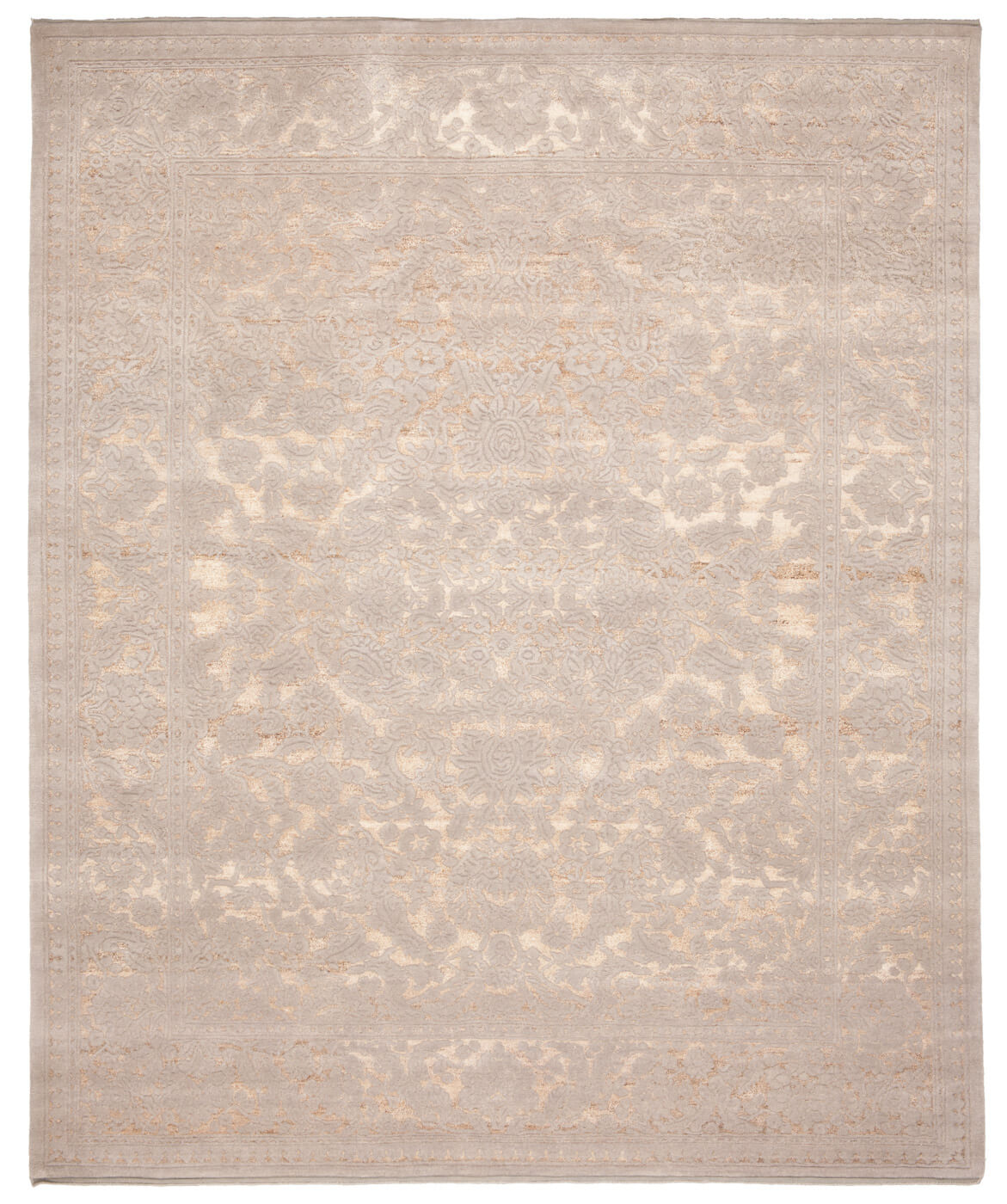 Medallion Hand-Knotted Beige Rug