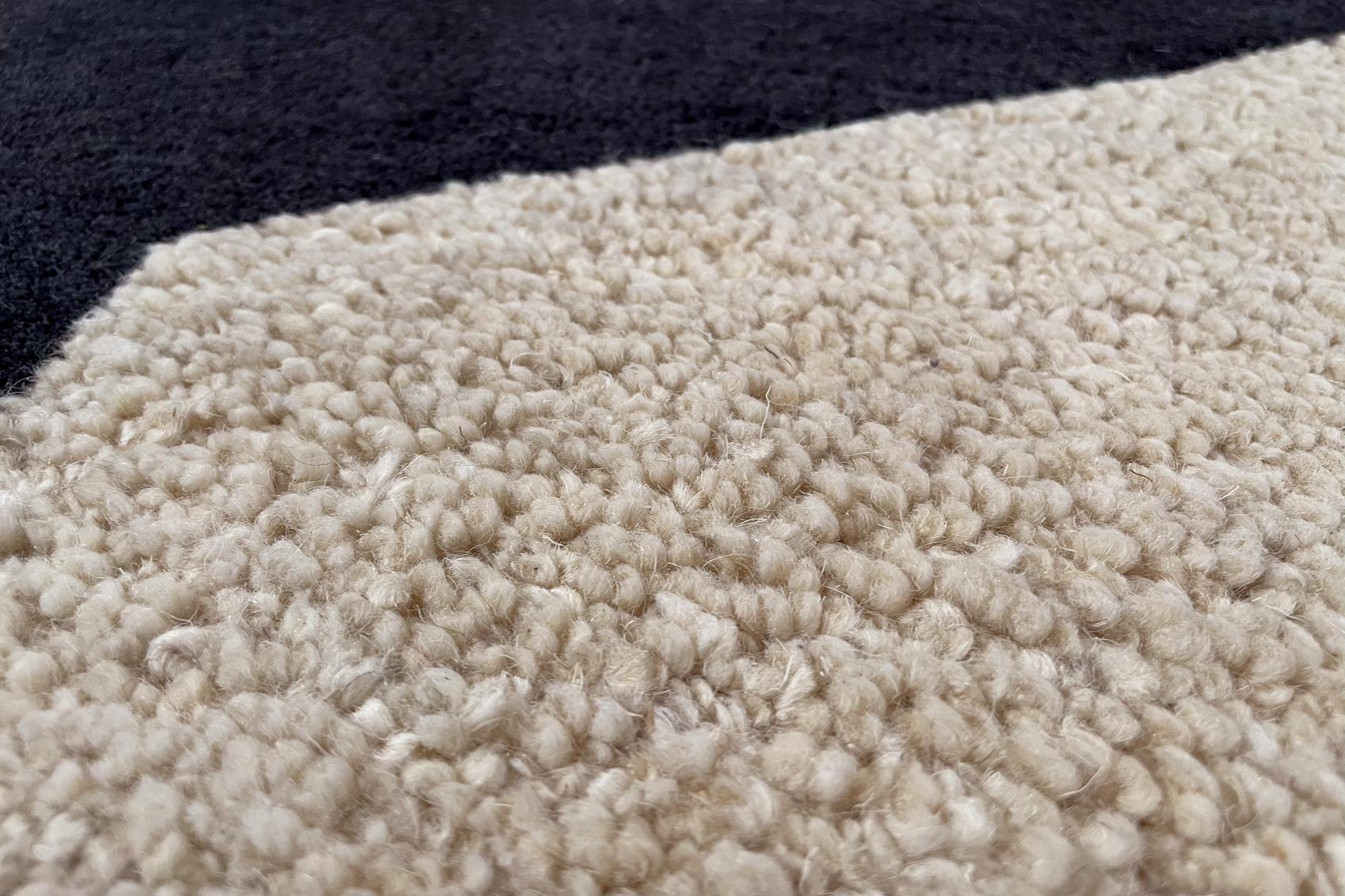 Wool Beige & Black Hand-Tufted Rug