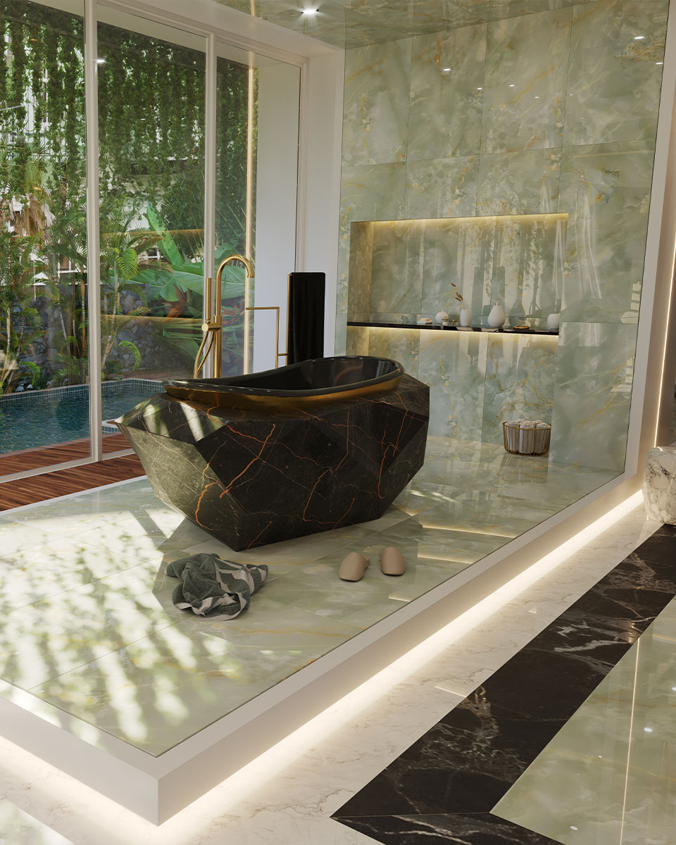 Gemstone Faux Marble Bathtub - 2