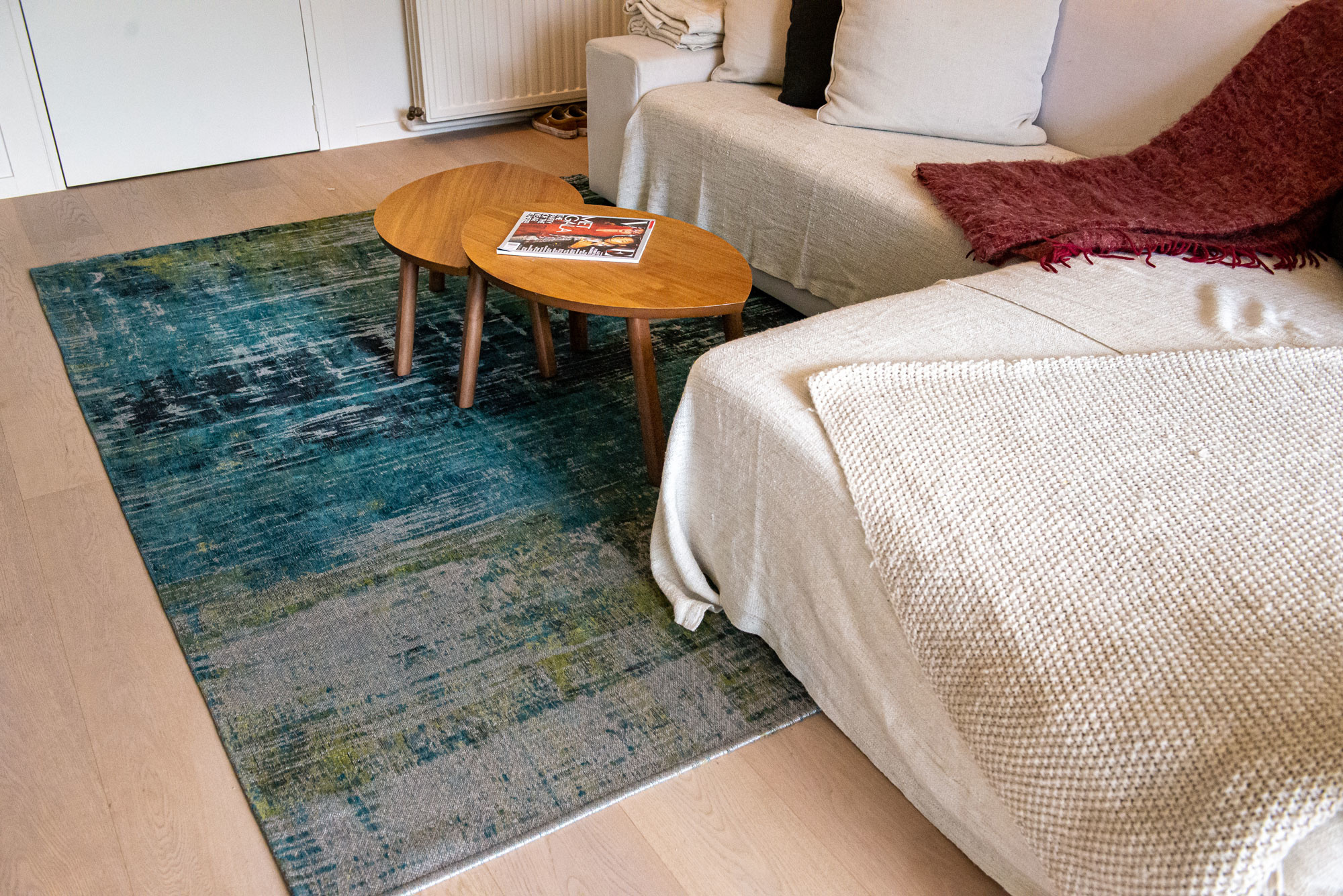 Abstract Flatwoven Blue Rug