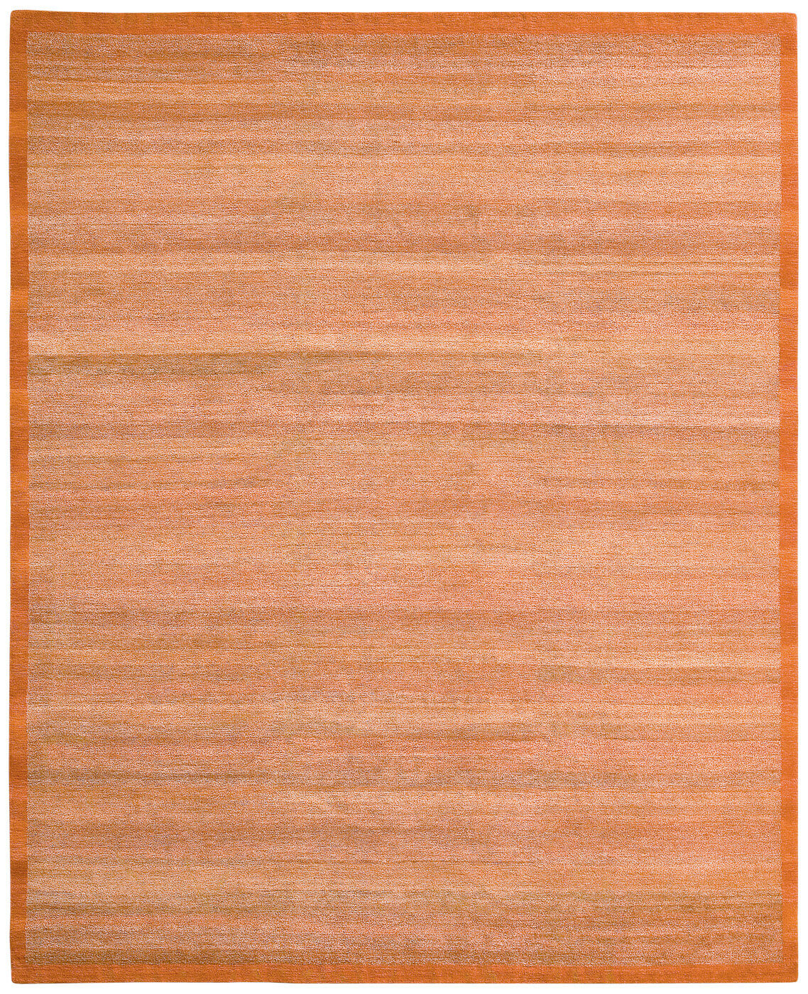 Hand-Knotted Border Orange Rug