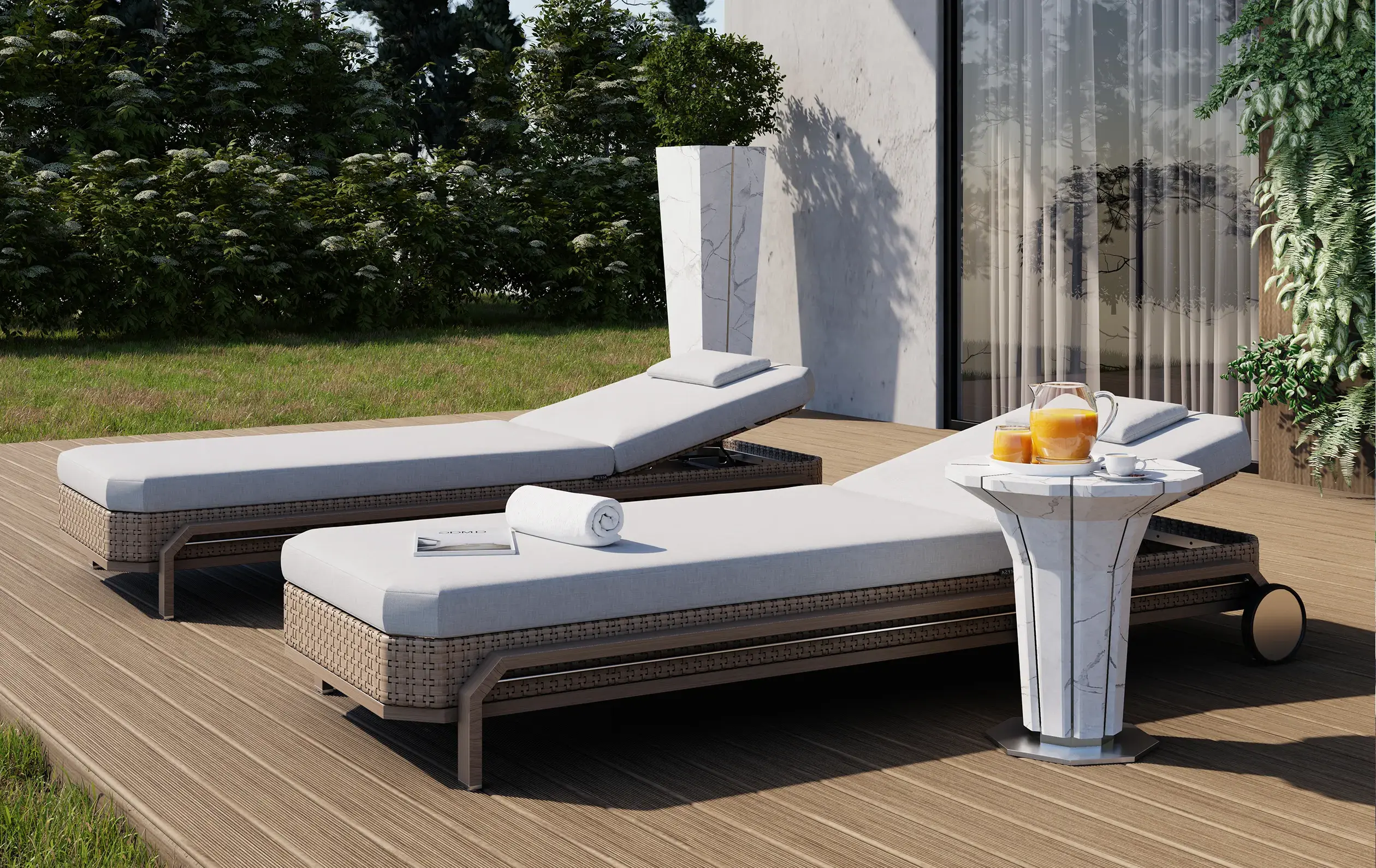 Heritage Wood Sunlounger - 7