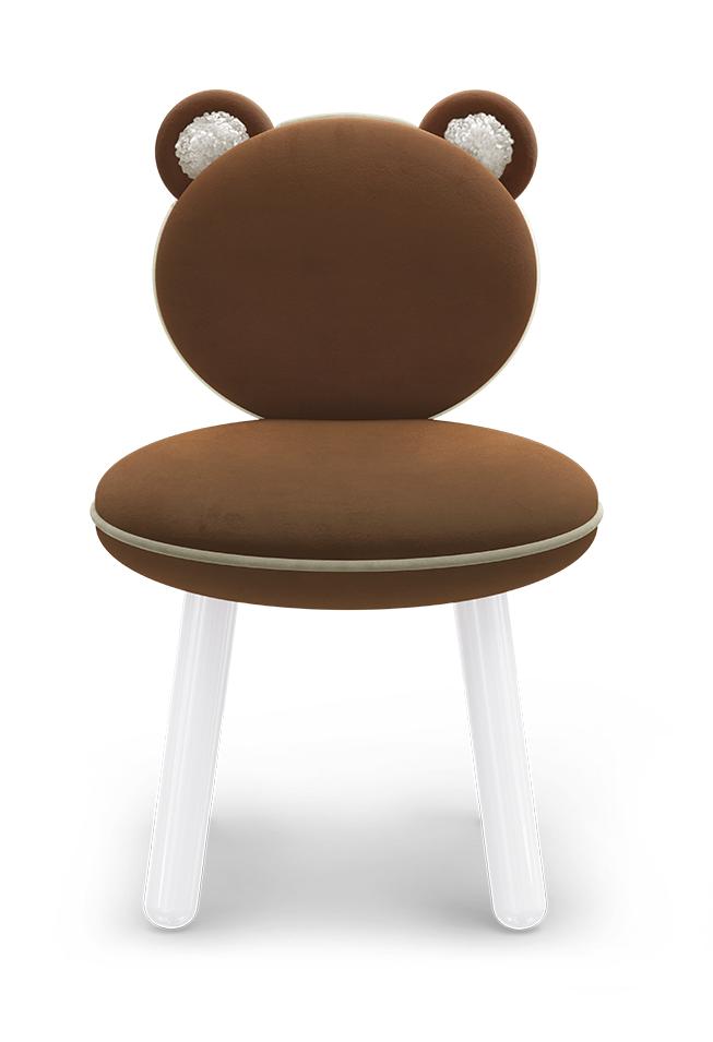 Fluffy Bear Brown Kids Chair