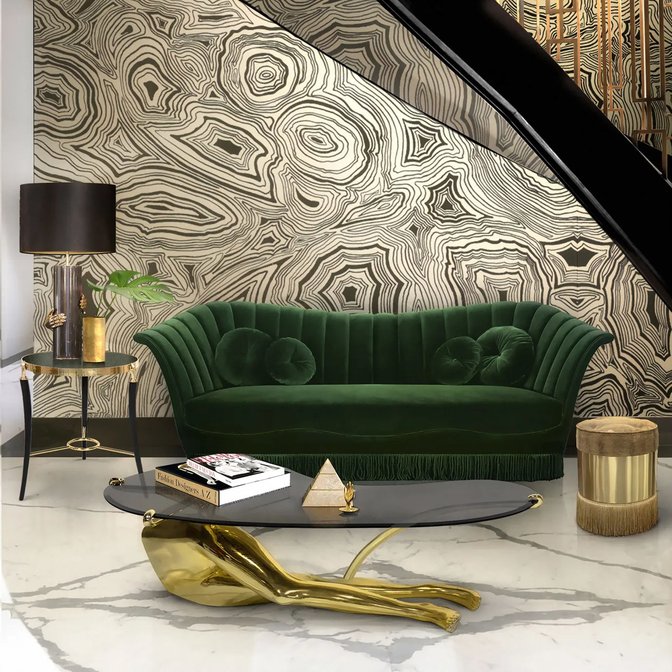 Tavo Polished Brass Coffee Table