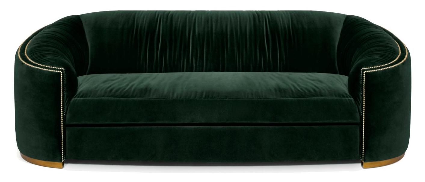 Premium Comfort Deep Green Curved Sofa