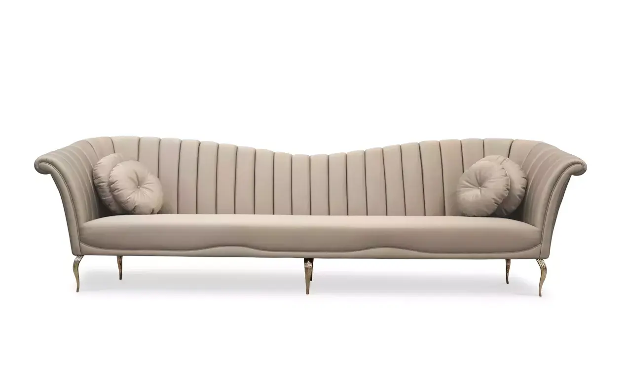 Long Saphira Metal Base Sofa