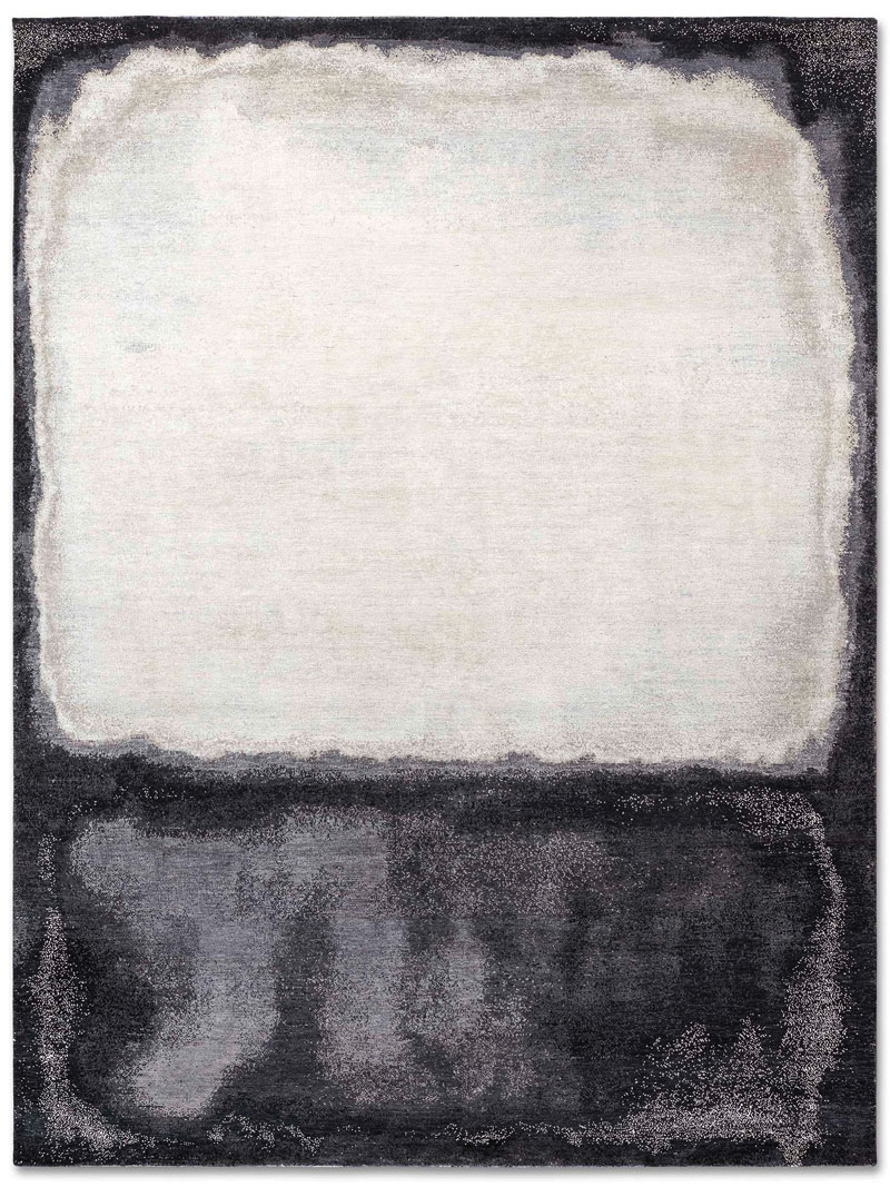 White Grey Luxury Handmade Rug