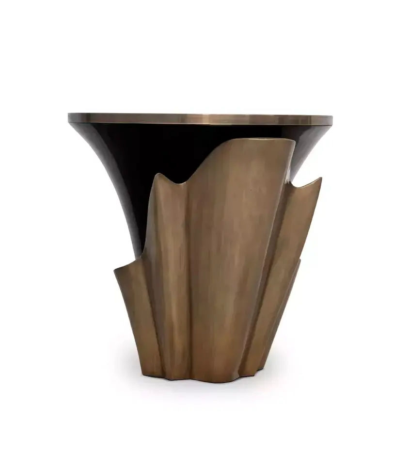 Solstice Aged Gold Leaf Side Table