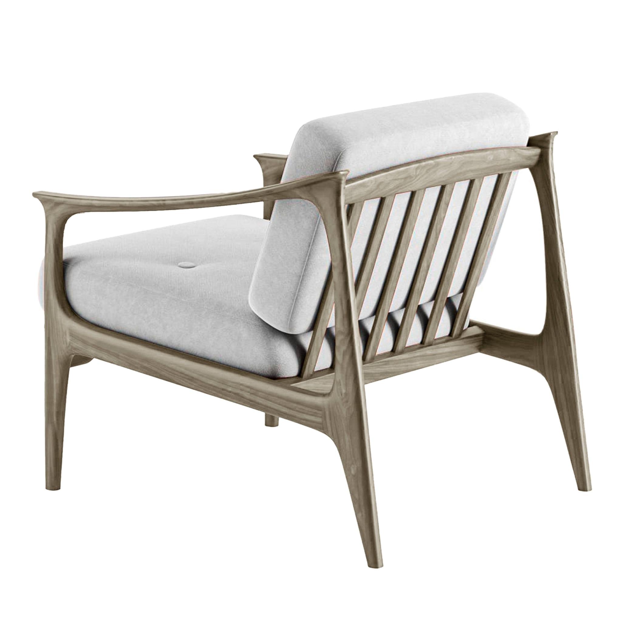 Quiete Grey Solid Walnut Armchair | Colour: Linen UNICO NF184 04