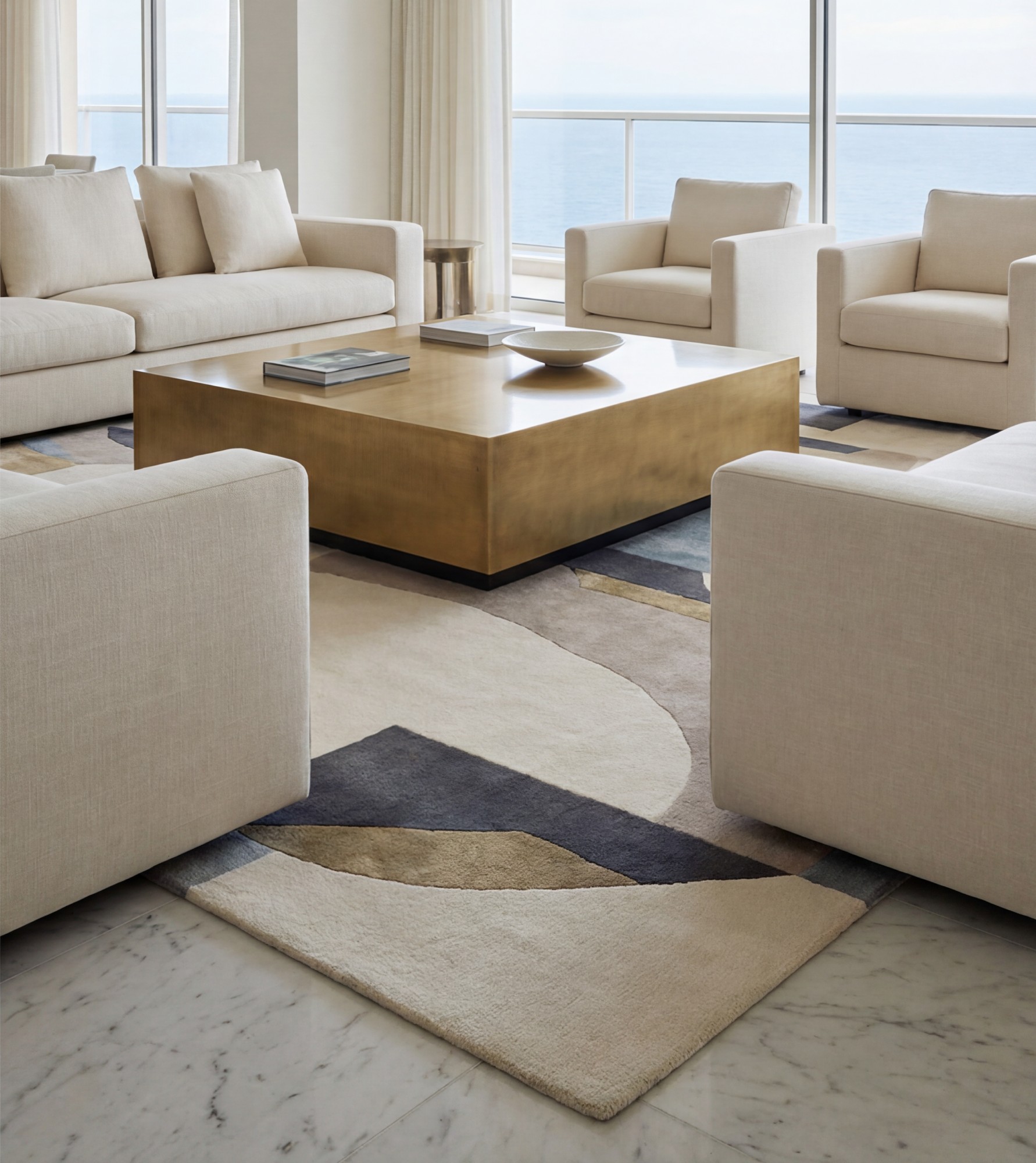 Crossed Forms Handcrafted Rug