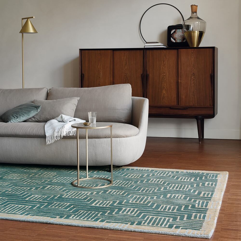 Hand-Tufted Green Rug