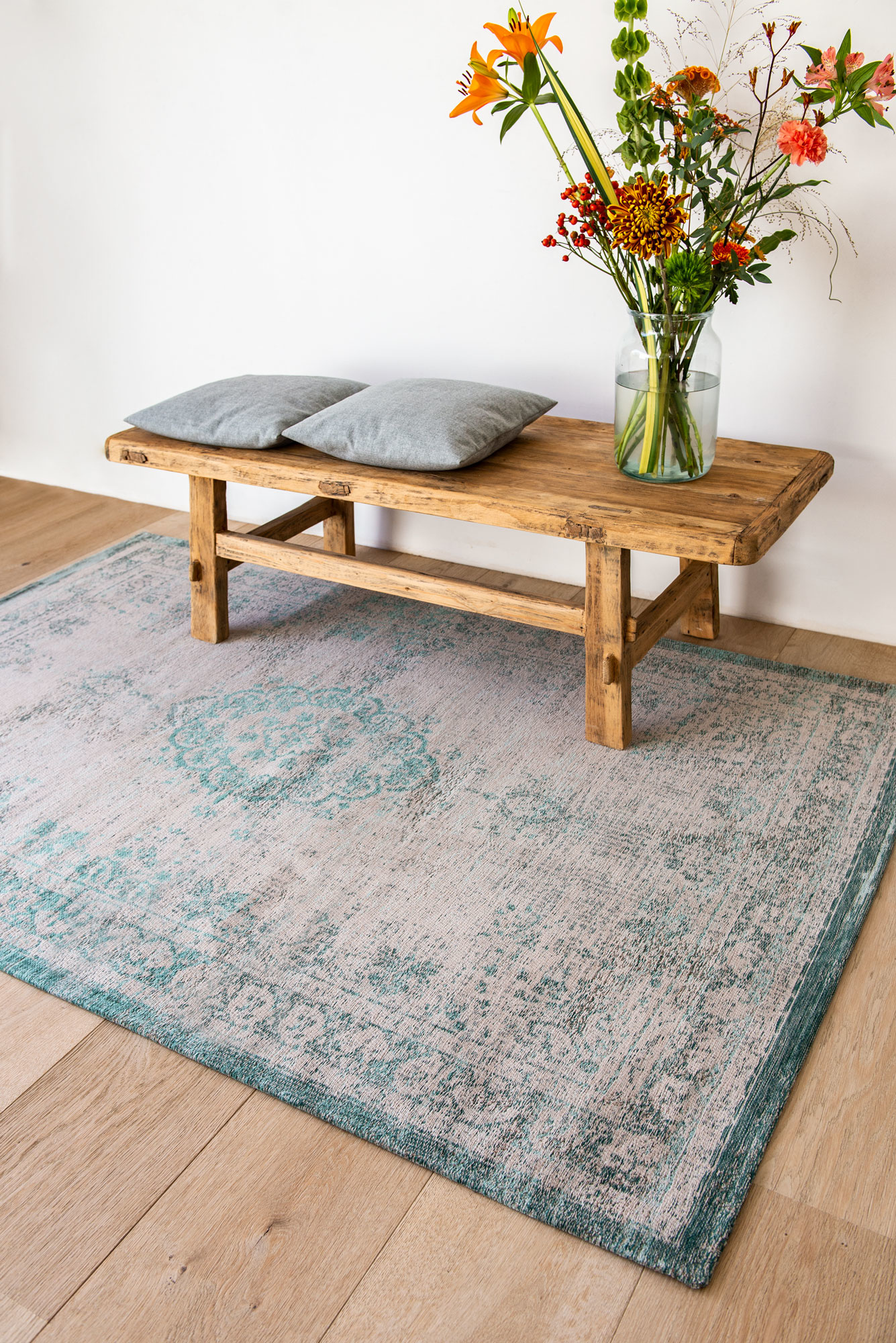 Medallion Turquoise Flatwoven Rug