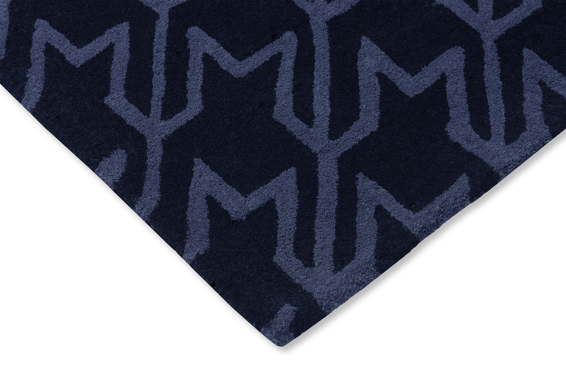 Houndstooth Dark Blue Designer Rug ☞ Size: 6' 7" x 9' 2" (200 x 280 cm)