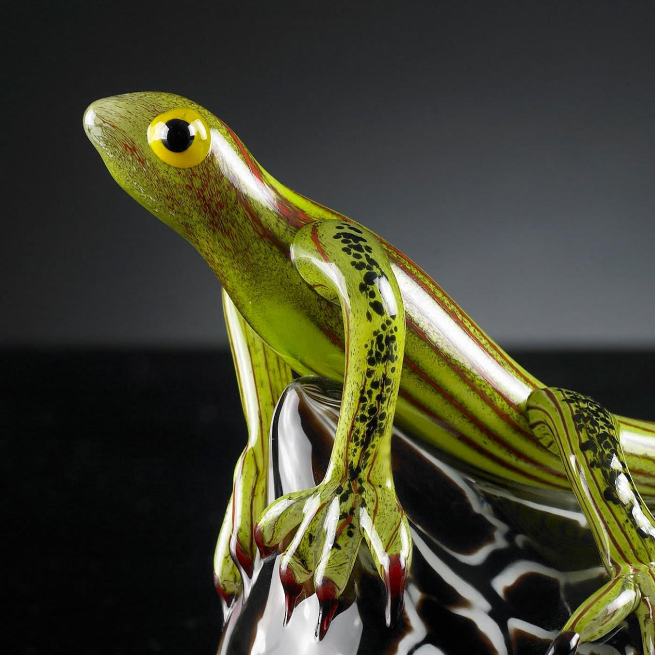 Lizard on Stone Sculpture