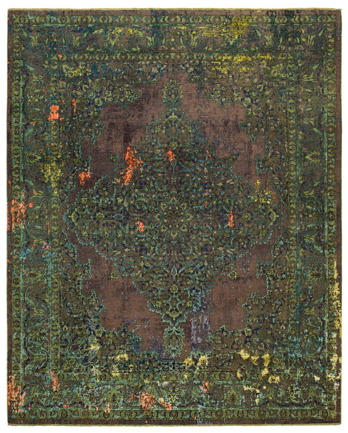 Tabriz Green Hand-knotted Rug | Size: 9' 10