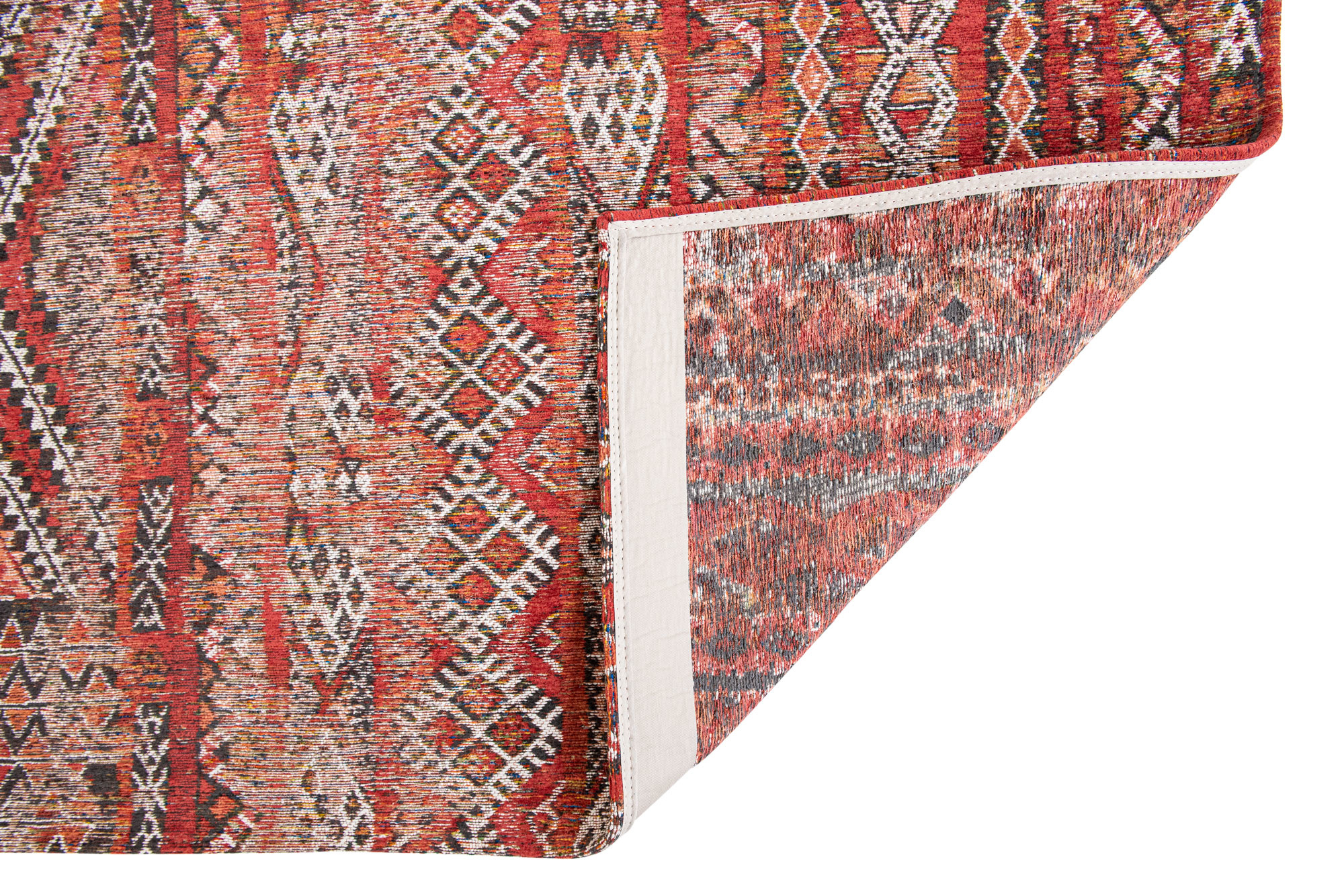Antiquarian Flatwoven Red Rug ☞ Size: 5' 7" x 8' (170 x 240 cm)