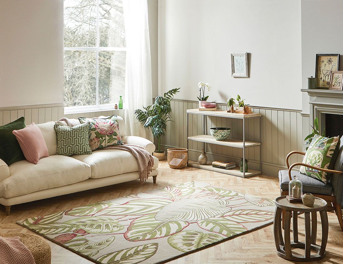 Calathea Olive Handwoven Rug | Size: 6' 7
