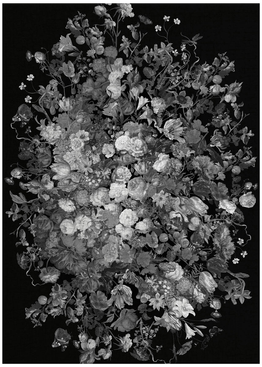Dutch Floral Silver Rug ☞ Size: 9' 8" x 13' 1" (295 x 400 cm)
