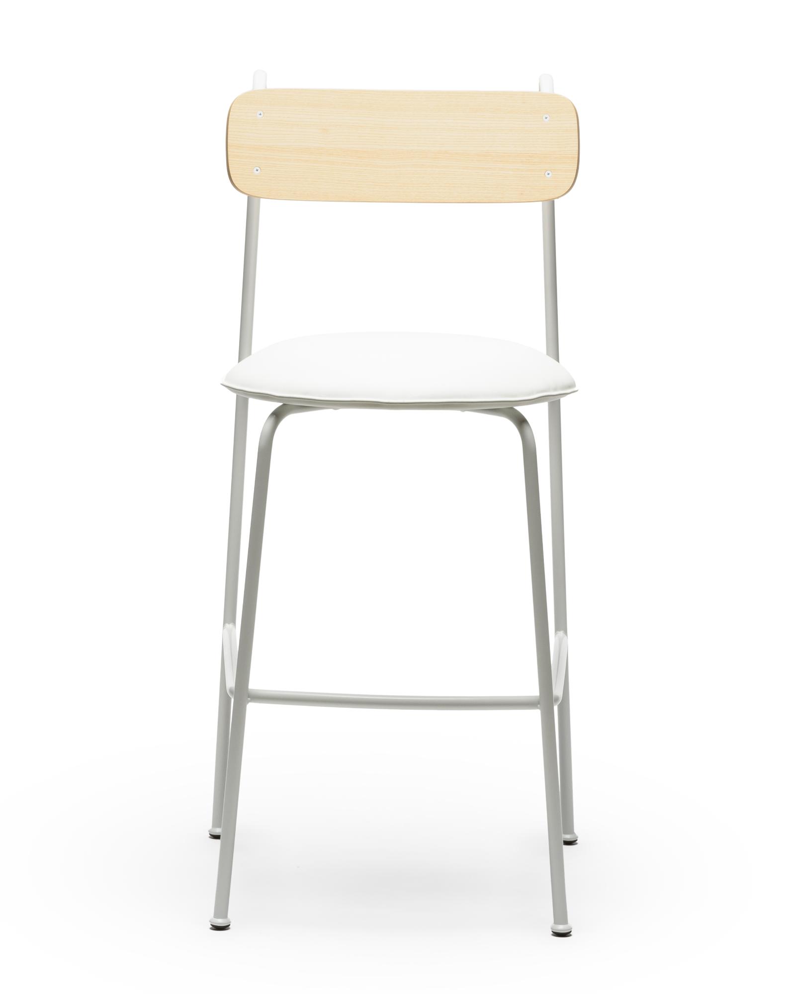 Lena SG-75 White Ash Wood Bar Chair