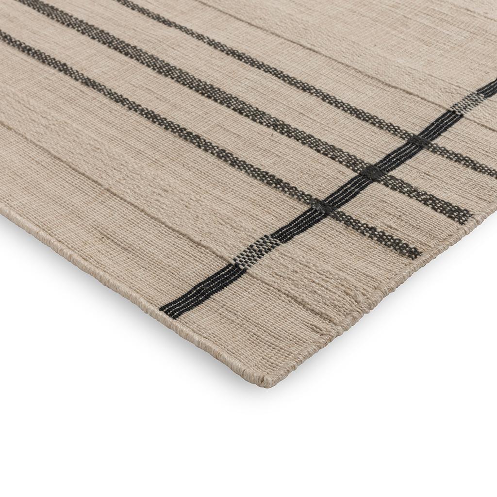 Charcoal Line Outdoor Rug ☞ Size: 5' 3" x 7' 7" (160 x 230 cm)