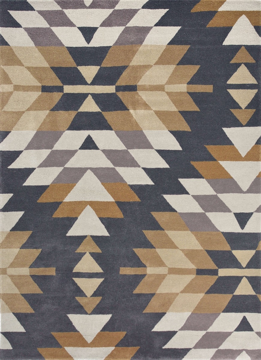 Geometric Multicolour Wool Rug