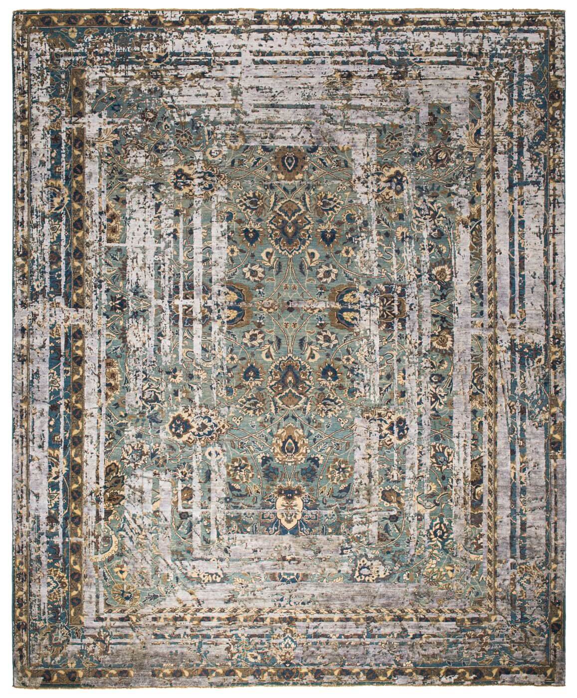 Faded effect Hand Knotted Vintage Rug