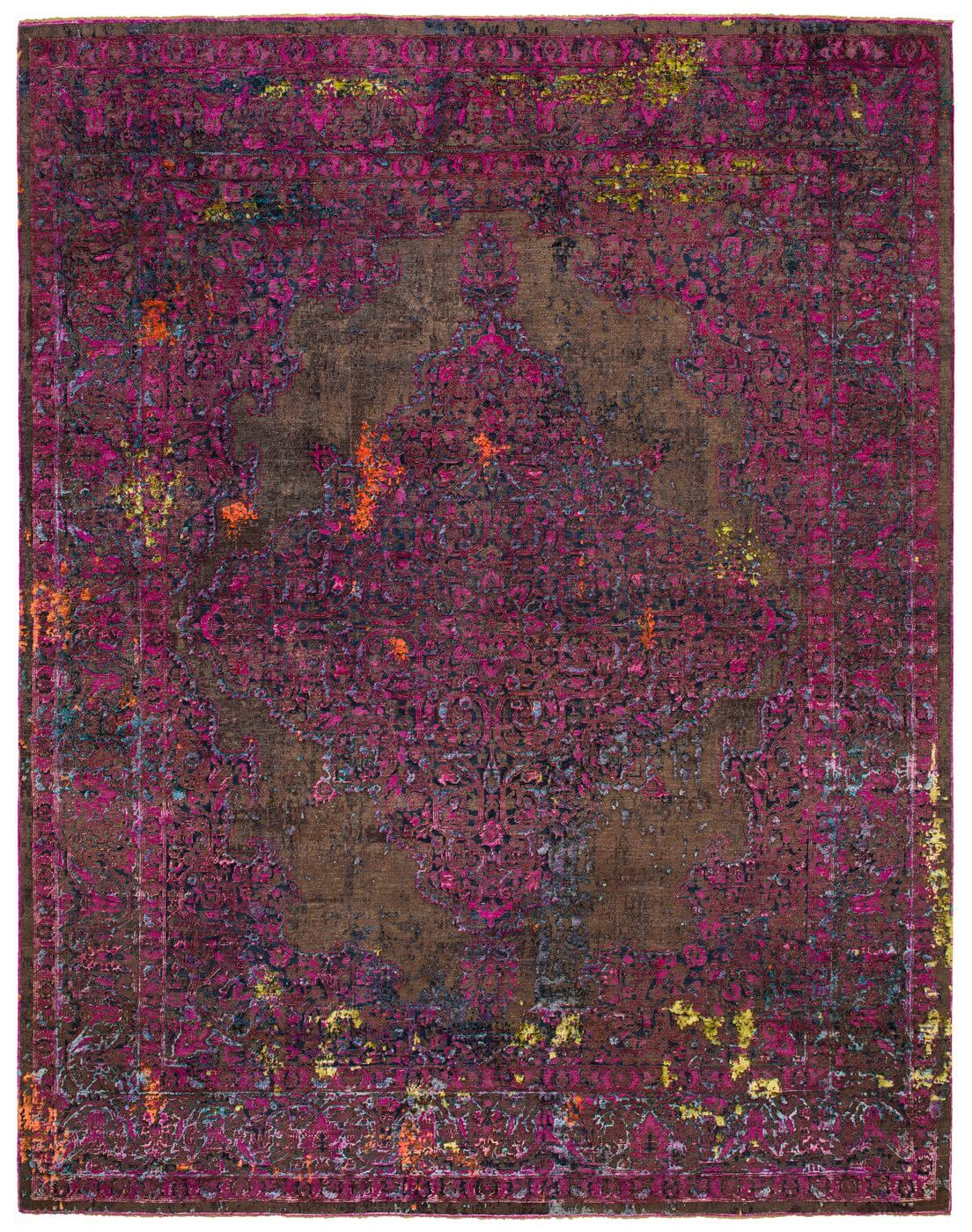 Tabriz Purple Hand-knotted Rug