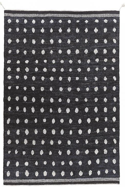 Dots Hand-Knotted Black & White Rug
