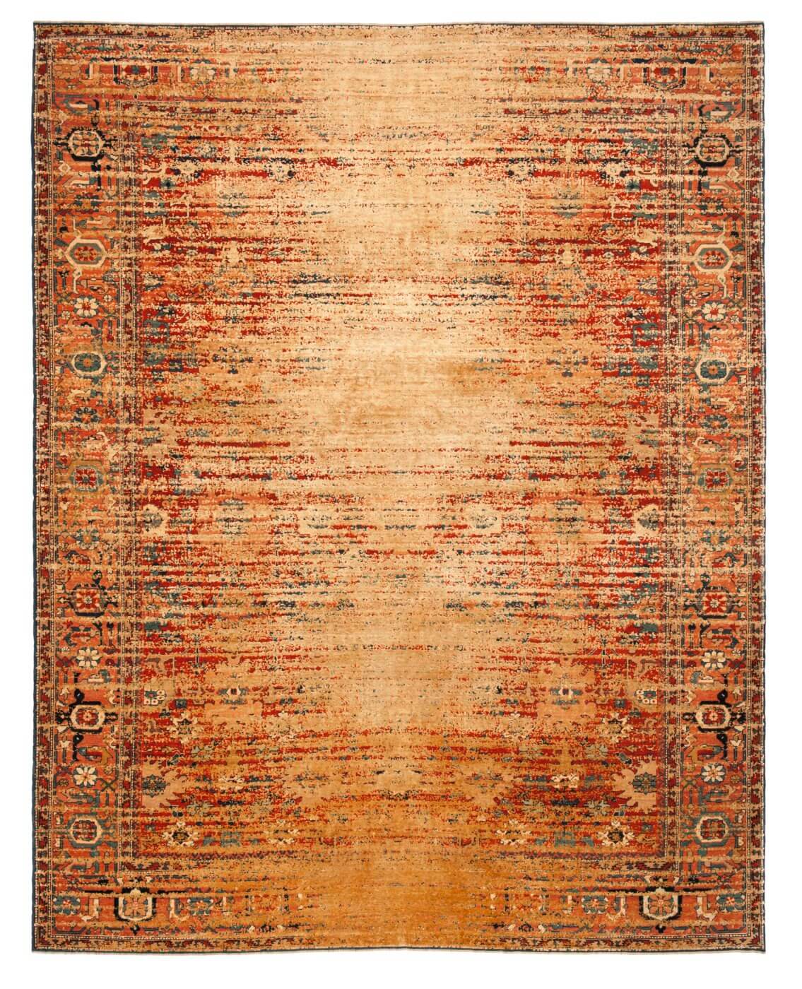 Faded effect Hand Knotted Vintage Rug