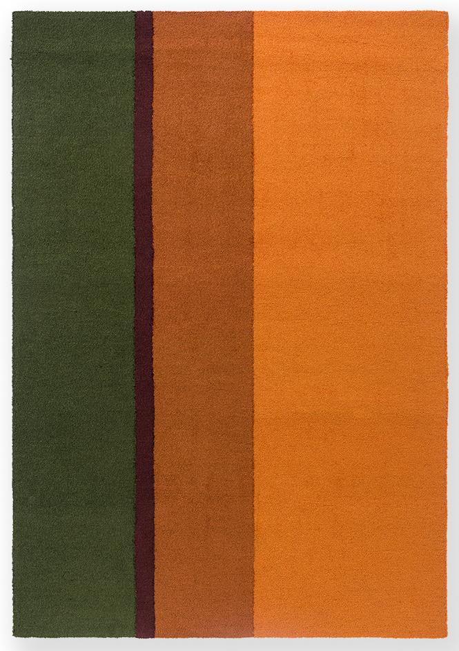 Stripe Green/Orange Outdoor Rug | Size: 8' 2