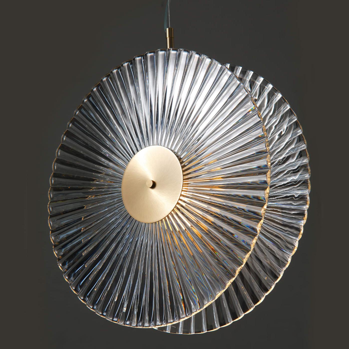 Ripple Double Crystal Disc Chandelie