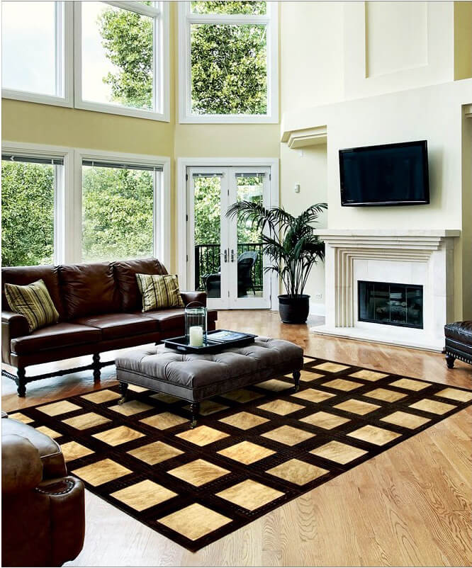 Hilarion Cowhide Beige/Brown Rug