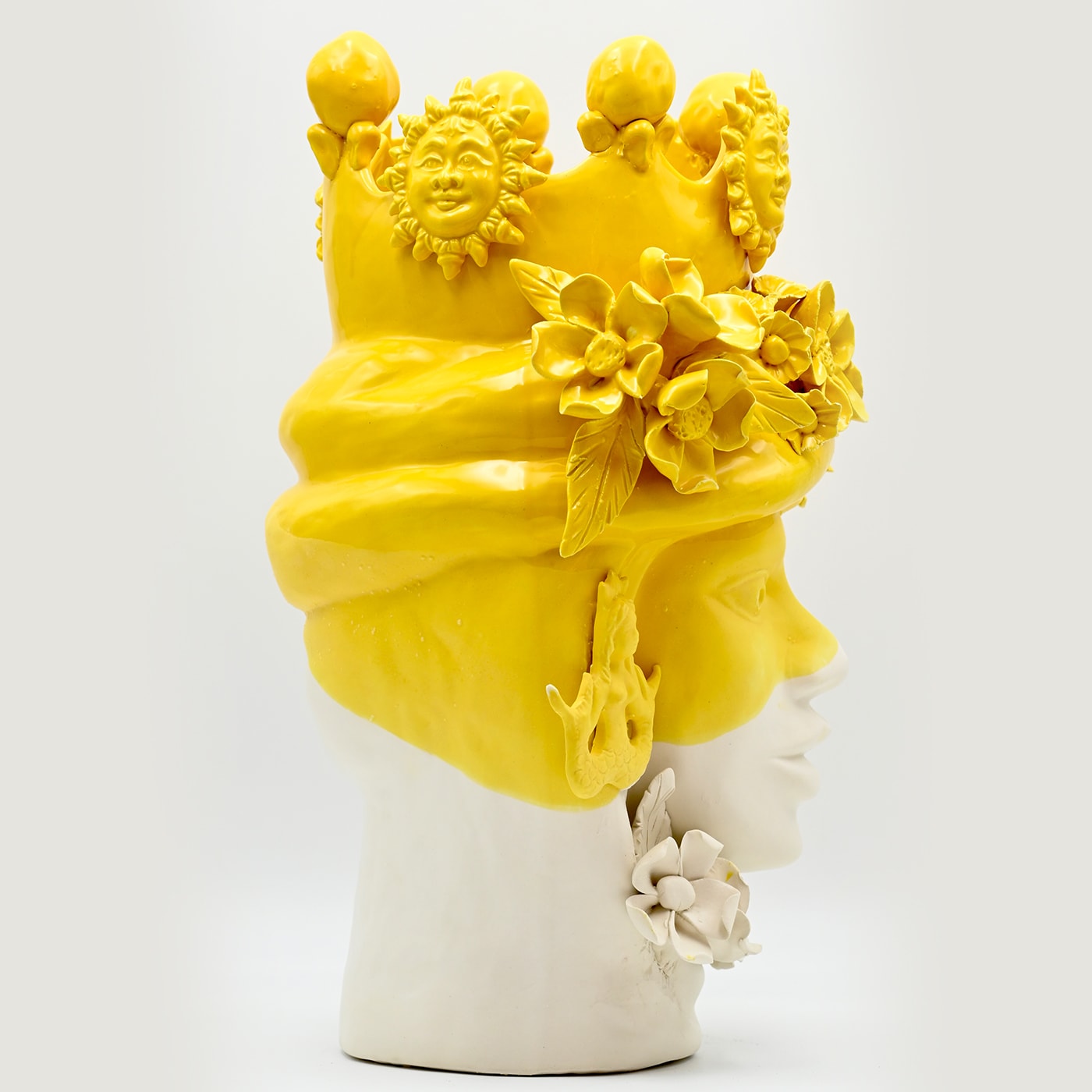Moor's Head Gold & White Handmade Sculpture