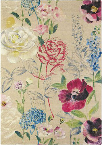Floral Wool Handmade Rug ☞ Size: 6' 7" x 9' 2" (200 x 280 cm)