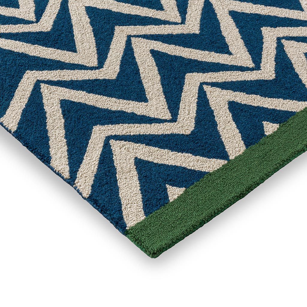Blue Flat Weave Outdoor Rug
