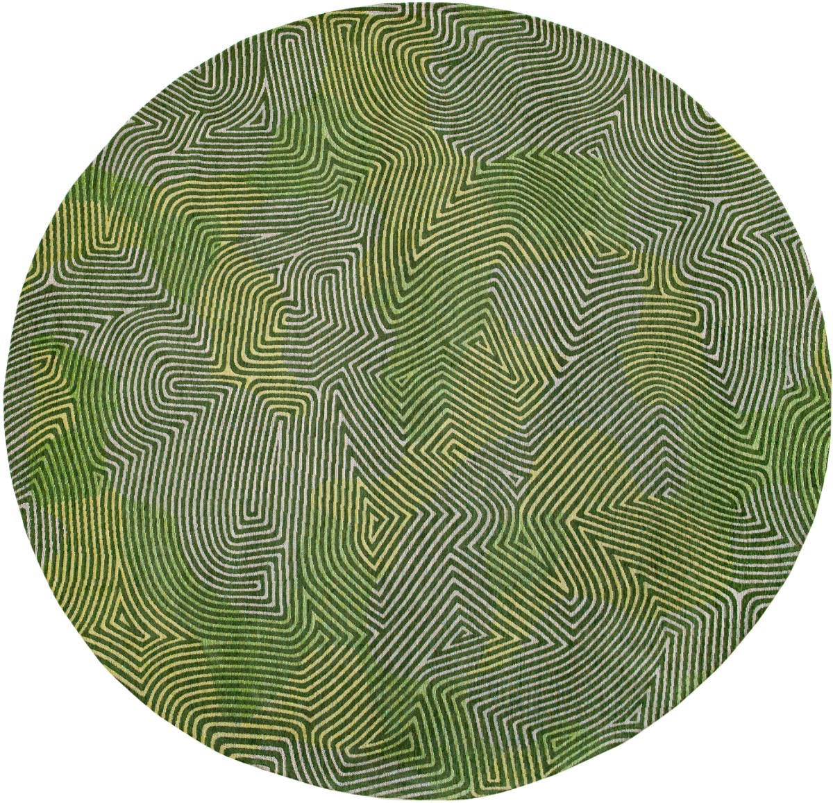 Tropical Green Round Rug ☞ Size: Round 8' (Ø 240 cm)