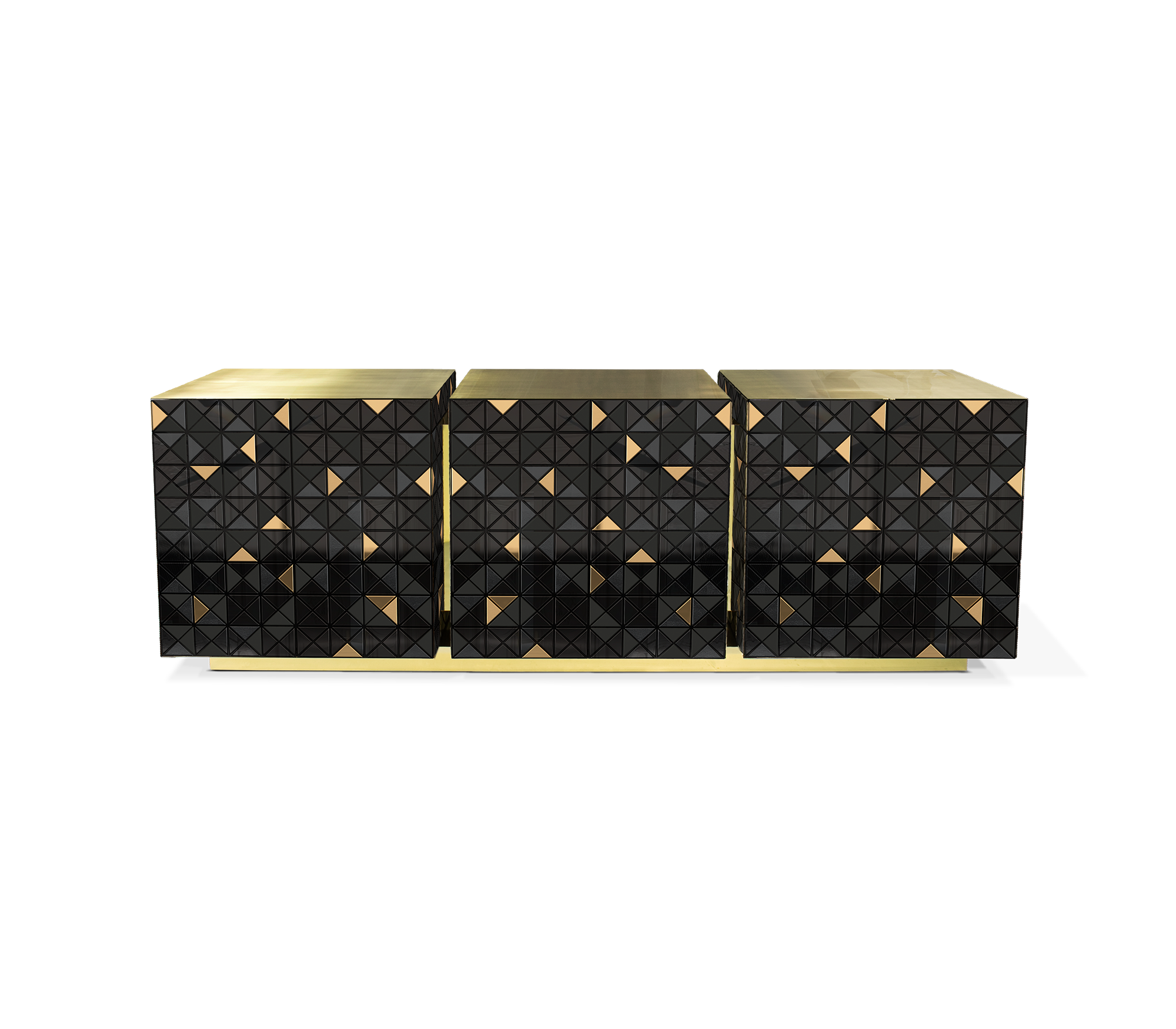 Mosaic Gold & Black Sideboard