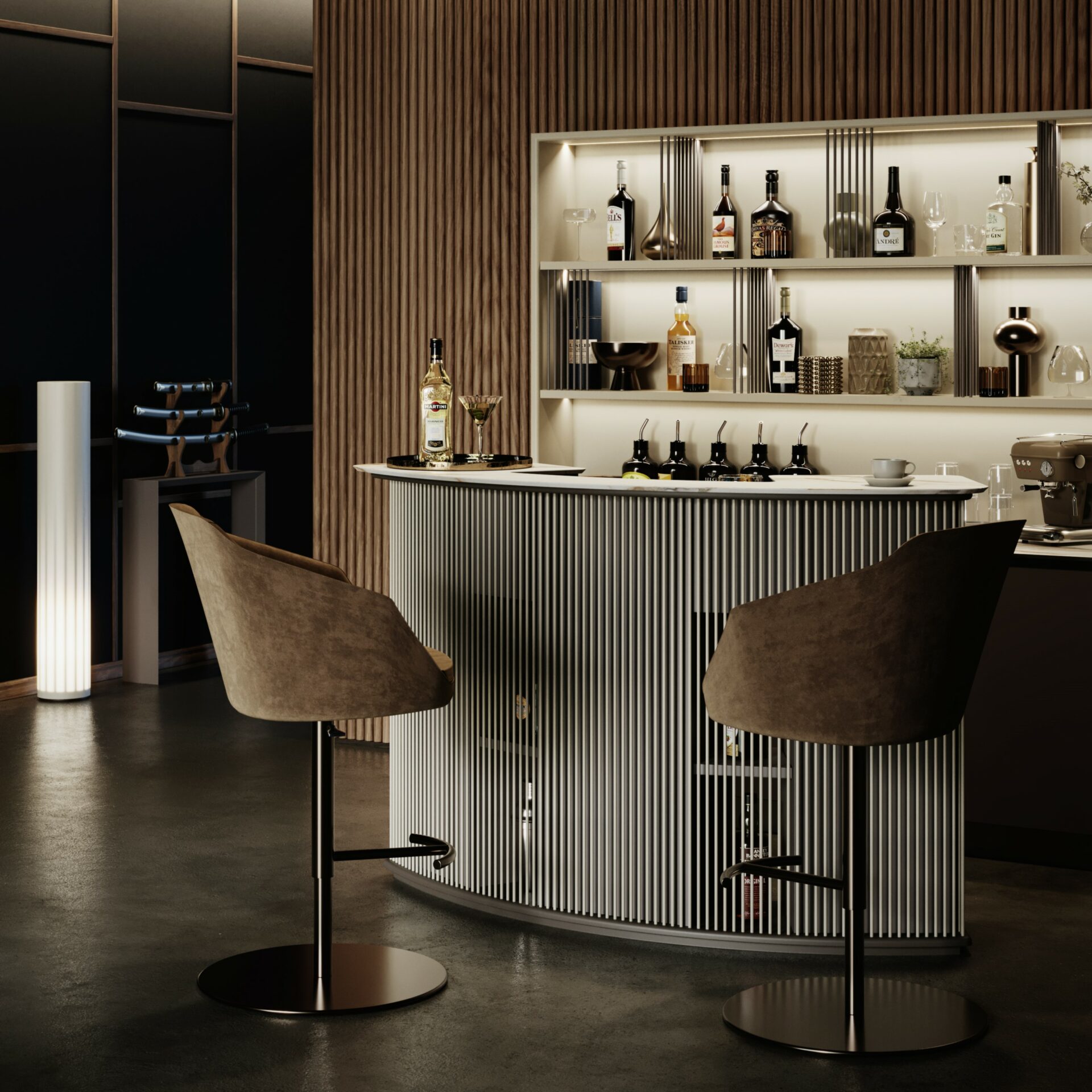 Dry Home Bar with Counter