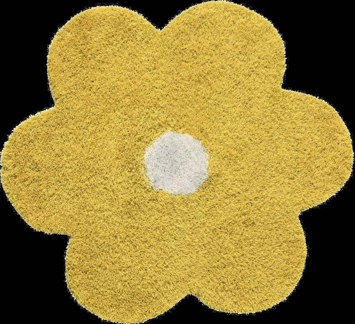 Daisy Yellow And White Kids Sitap Rug
