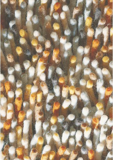 Felted Wool Orange And White Shag Premium Rug  | Size: 5' 7