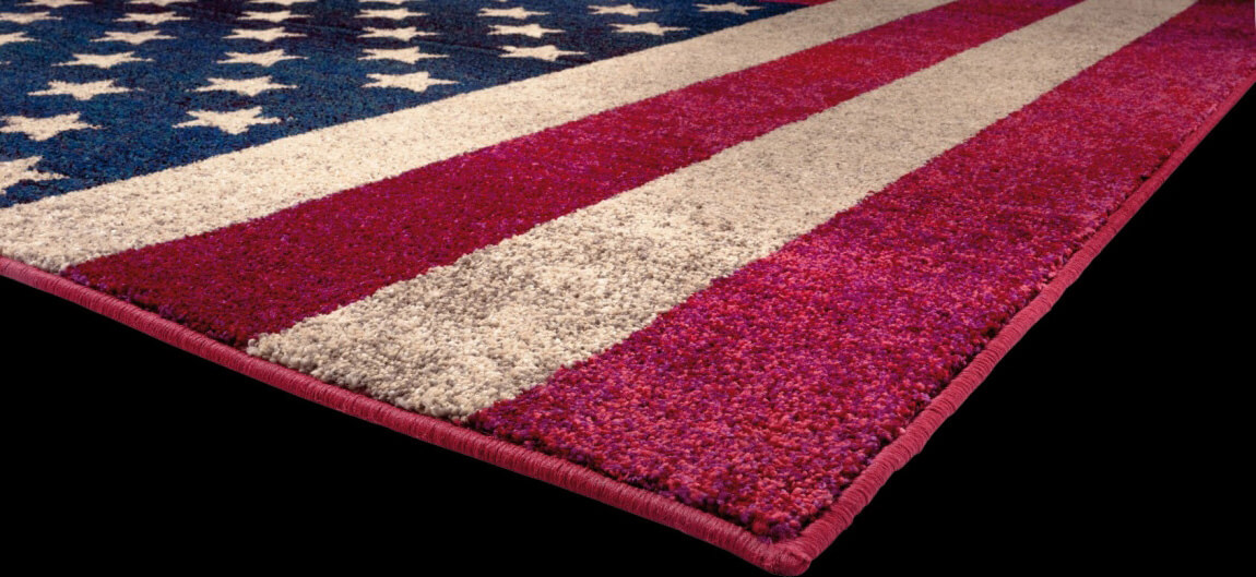 American Flag Italian Sitap Rug "Flags X"