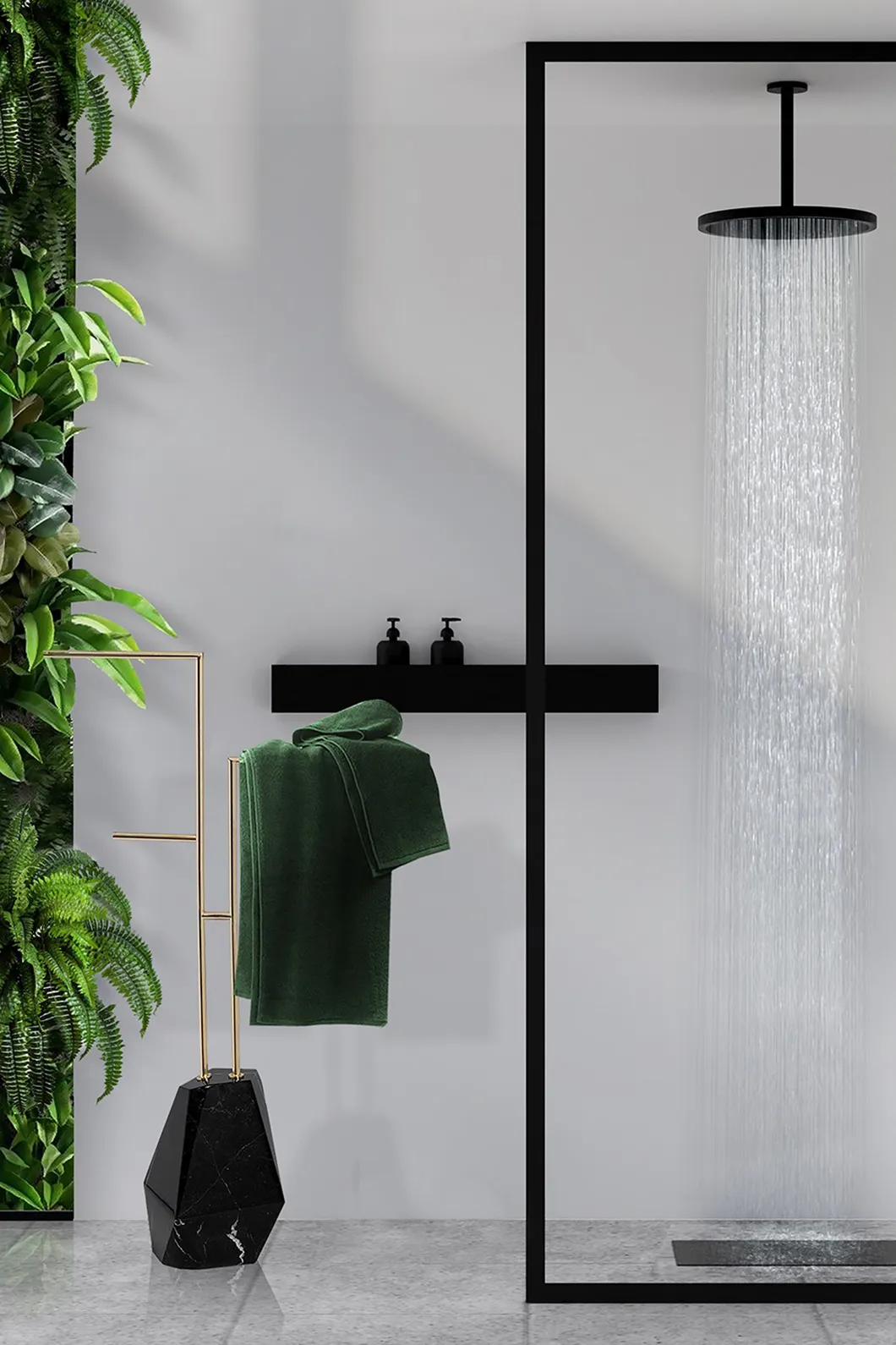 Brilliance Black Towel Rack