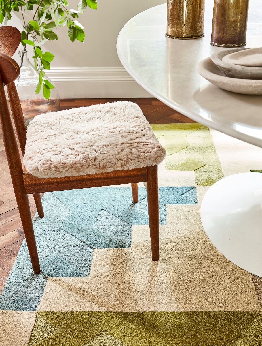 Geometric Multicolour Wool Rug