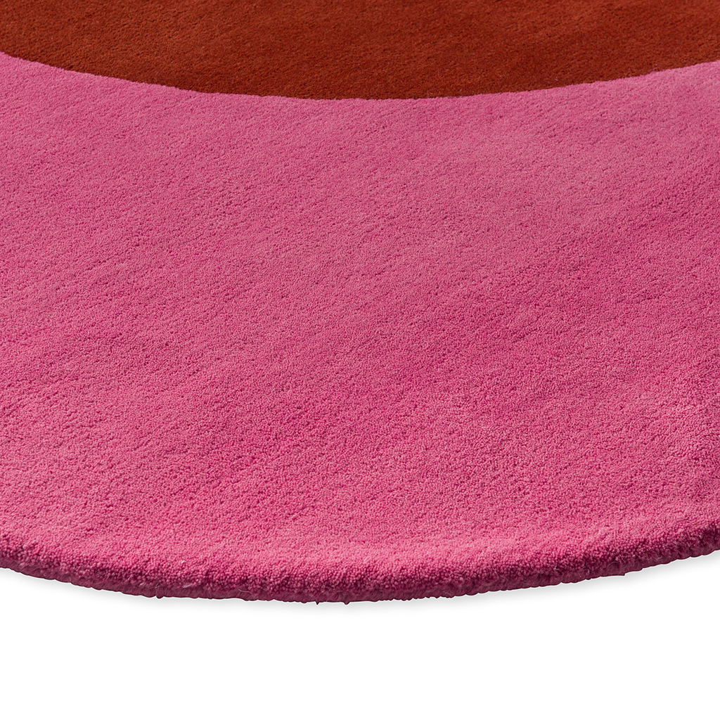 Flower Pink / Red Designer Wool Rug
