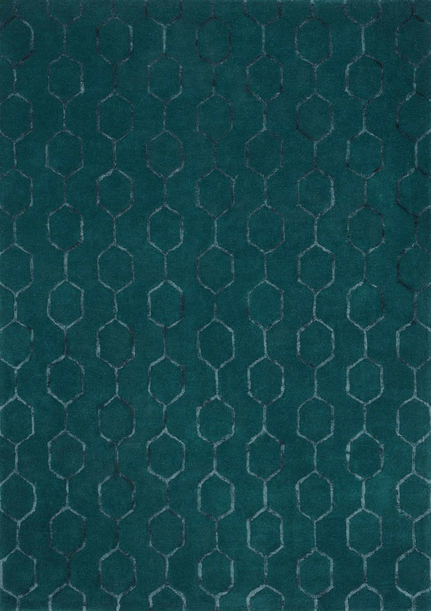 Geometric Teal Rug