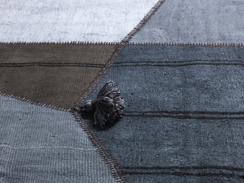 Patchwork Hemp Grey / Brown Rug